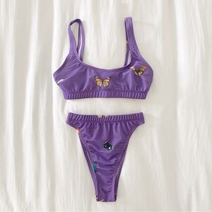 Hot Lava High Waisted Butterfly Print Bikini Set
